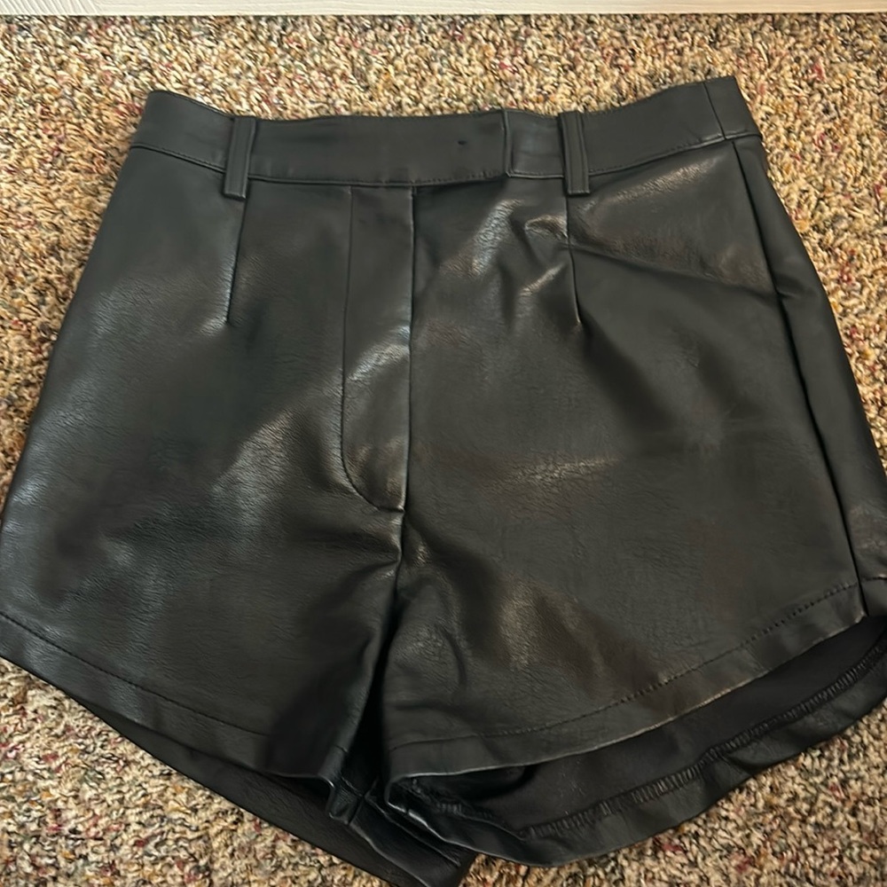 Black Leather Shorts